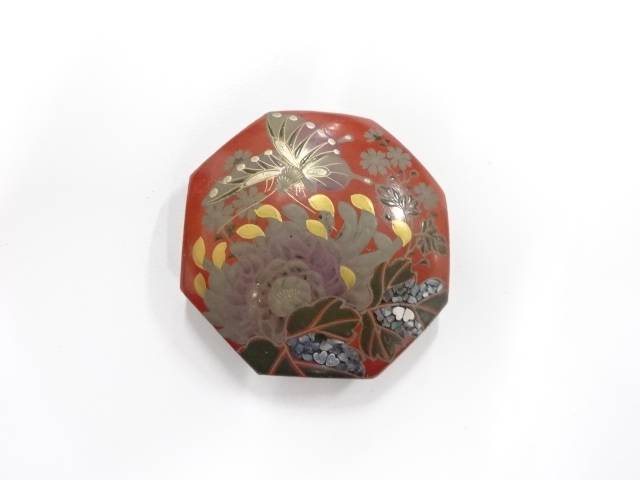 漆塗り蒔絵　帯留め【アンティーク】【中古】【着】【帯留】