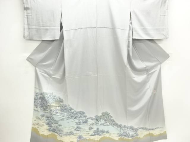 作家物　家屋風景模様一つ紋色留袖【中古】【着】【留袖】｜Kimono-Shinei　２号店