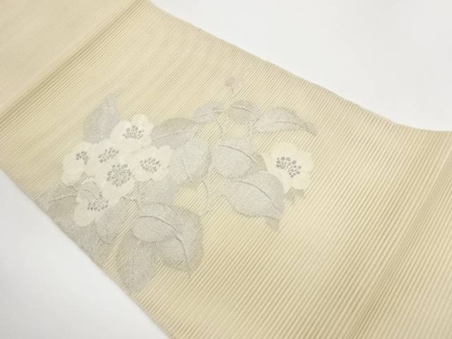 絽花葉模様織出し名古屋帯【中古】【着】【名古屋帯】|Kimono-Shinei 2号店