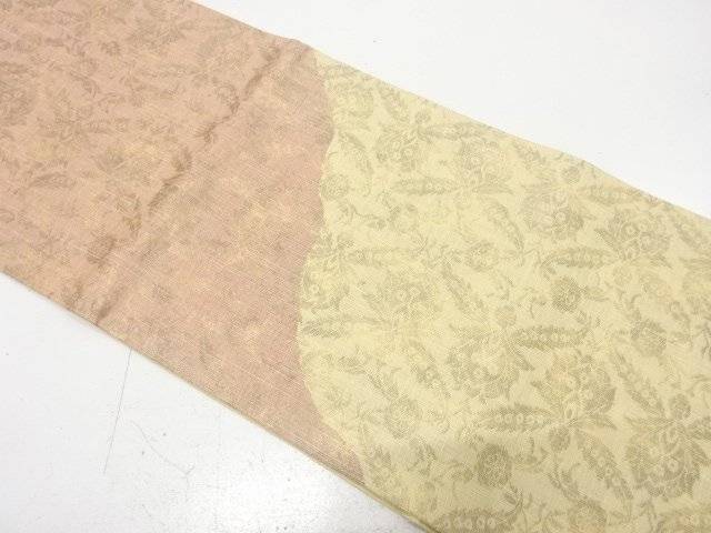 手織り紬 霞に花更紗模様織り出し 袋帯【中古】【着】【袋帯】|Kimono-Shinei 2号店