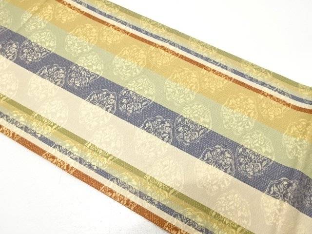 縞に花唐草模様織り出し　袋帯【中古】【着】【袋帯】｜Kimono-Shinei　２号店