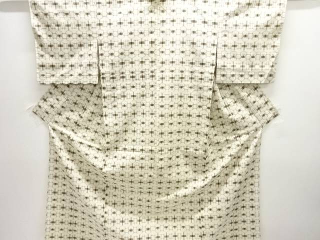 十字絣織り出し手織り紬単衣着物【中古】【着】【紬・お召し】｜Kimono-Shinei　２号店