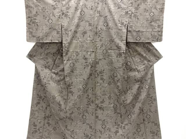 未使用品　仕立て上がり　花唐草模様織り出し本場泥大島紬着物(5マルキ)【着】【紬・お召し】｜Kimono-Shinei　２号店
