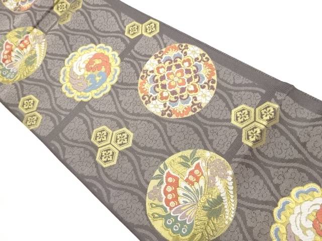華文に蝶・浪文・花菱亀甲模様織出し袋帯【中古】【着】【袋帯】｜Kimono-Shinei　２号店