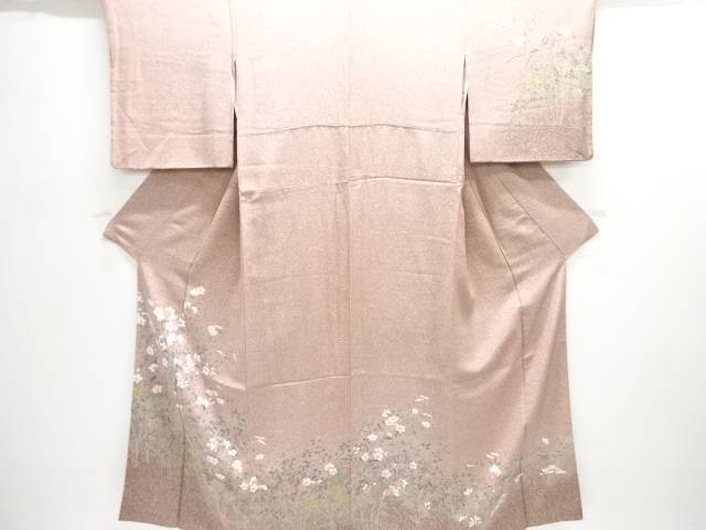 手描き友禅のり散らしに草花模様訪問着【中古】【着】【訪問着・付下げ】|Kimono-Shinei 2号店
