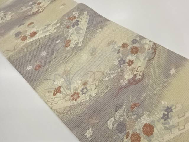 絽花筏に荒波模様織出し袋帯【中古】【着】【袋帯】|Kimono-Shinei 2号店