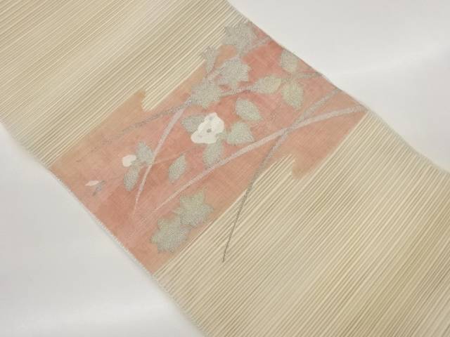 絽綴れ草花模様織出し名古屋帯【中古】【着】【名古屋帯】｜Kimono-Shinei　２号店