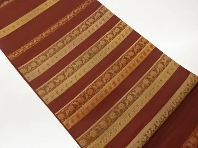 横段に花唐草模様織出し袋帯【中古】【着】【袋帯】｜Kimono-Shinei　２号店