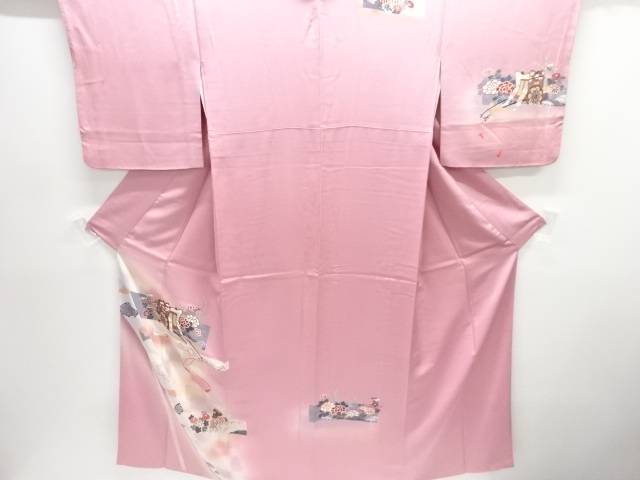 御所車に牡丹・菊模様訪問着(重ね衿付き)【中古】【着】【訪問着・付下げ】|Kimono-Shinei 2号店