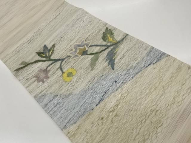 草花模様織出し袋帯【中古】【着】【袋帯】｜Kimono-Shinei　２号店