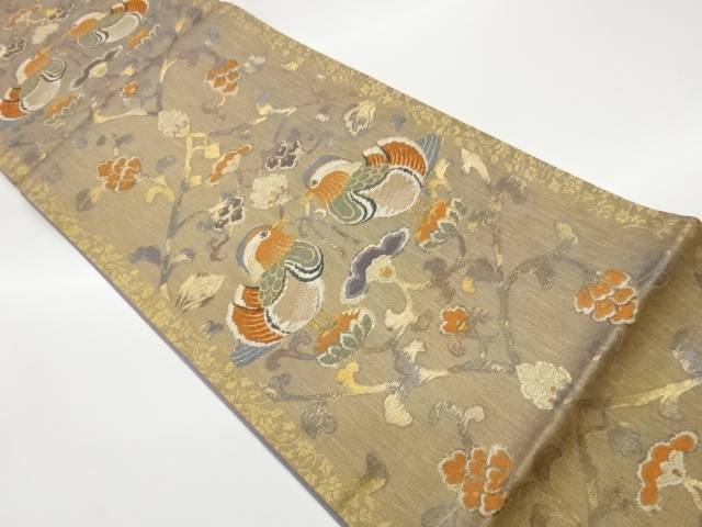 花唐草に向かい鴛鴦模様織出し袋帯【中古】【着】【袋帯】｜Kimono-Shinei　２号店