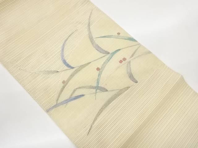 絽綴れ　草葉に露模様織り出し名古屋帯【中古】【着】【名古屋帯】｜Kimono-Shinei　２号店