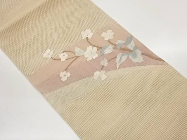 絽綴れ花葉模様織出し名古屋帯【中古】【着】【名古屋帯】｜Kimono-Shinei　２号店