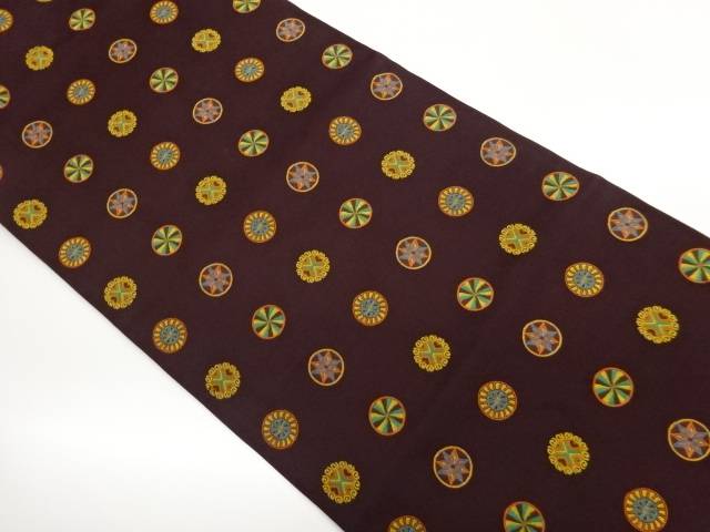 丸に幾何学模様織出し名古屋帯【中古】【着】【名古屋帯】｜Kimono-Shinei　２号店