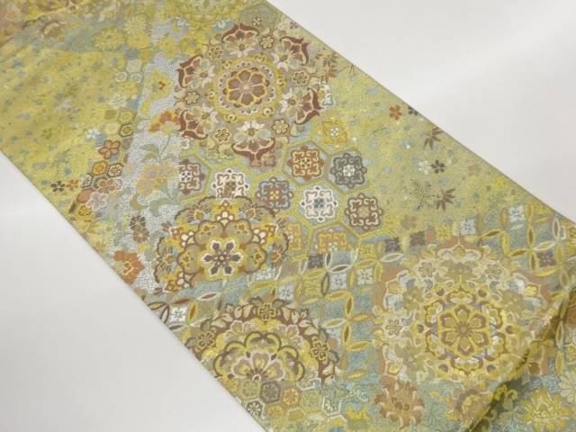 本金重ね箔華文に花々・古典柄模様織出し袋帯【中古】【着】【袋帯】|Kimono-Shinei 2号店