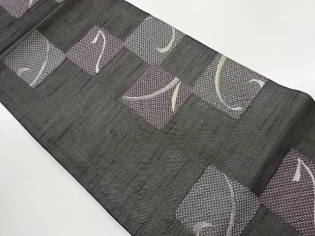 紗 変わり市松に抽象模様織出し名古屋帯【中古】【着】【名古屋帯】｜Kimono-Shinei　２号店
