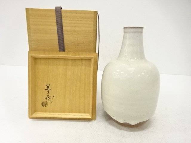 萩焼　波多野善蔵造　白萩　花入【中古】【道】｜Kimono-Shinei　２号店