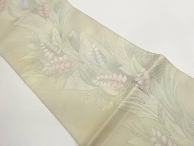 花葉模様織り出し名古屋帯【中古】【着】【名古屋帯】｜Kimono-Shinei　２号店