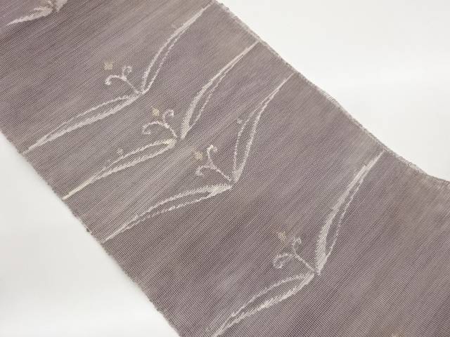 紗紬抽象草葉模様織出し名古屋帯【中古】【着】【名古屋帯】｜Kimono-Shinei　２号店