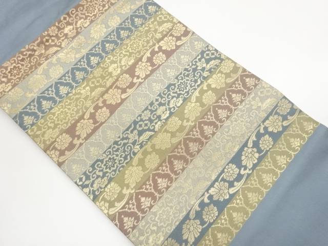 横段に花唐草模様織り出し名古屋帯【中古】【着】【名古屋帯】｜Kimono-Shinei　２号店