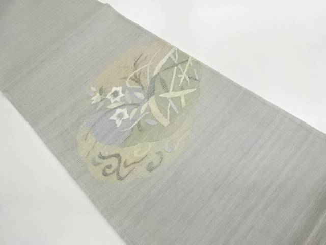 紗紬　すくい織桔梗に葉模様織出し袋帯【中古】【着】【袋帯】｜Kimono-Shinei　２号店