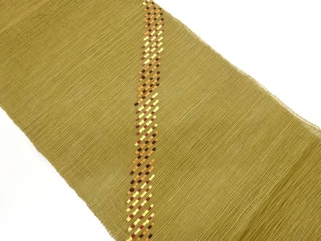 紗紬 変わり横段・斜線模様織り出し名古屋帯【中古】【着】【名古屋帯】|Kimono-Shinei 2号店