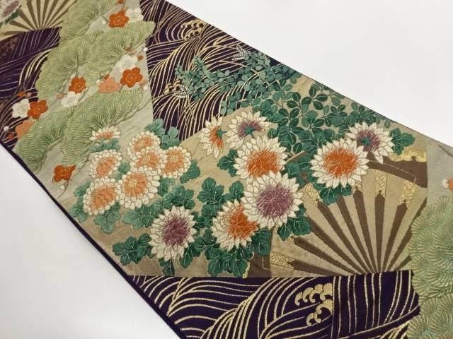 花井幸子作　菊・梅・松に萩模様織出し袋帯【中古】【着】【袋帯】｜Kimono-Shinei　２号店