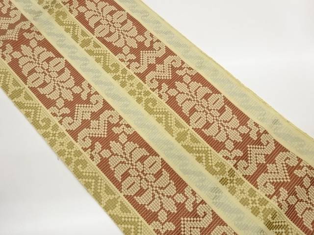 縞に抽象模様織出し名古屋帯【中古】【着】【名古屋帯】｜Kimono-Shinei　２号店 10,804円