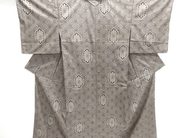 未使用品 麻の葉に花亀甲模様織出し本場泥大島紬着物(5マルキ)【着】【紬・お召し】|Kimono-Shinei 2号店
