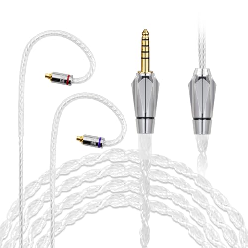 okcsc SJ リケーブル MMCX ケーブル イヤホンケーブル 4芯 5N 銀メッキ単結晶銅 SEシリーズ用 SE215・SE535・XBA A2などに適合する 約1.2m 4.4mm