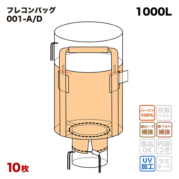 楽天市場】【レビュークーポン300円】 【食品衛生法適合】フレコンバッグ 013HS 丸型 1100φx1400H 上下半開 排出口あり (10枚入) バージン材  コンテナバッグ フレキシブルコンテナバッグ : バイヤーsanwaweb