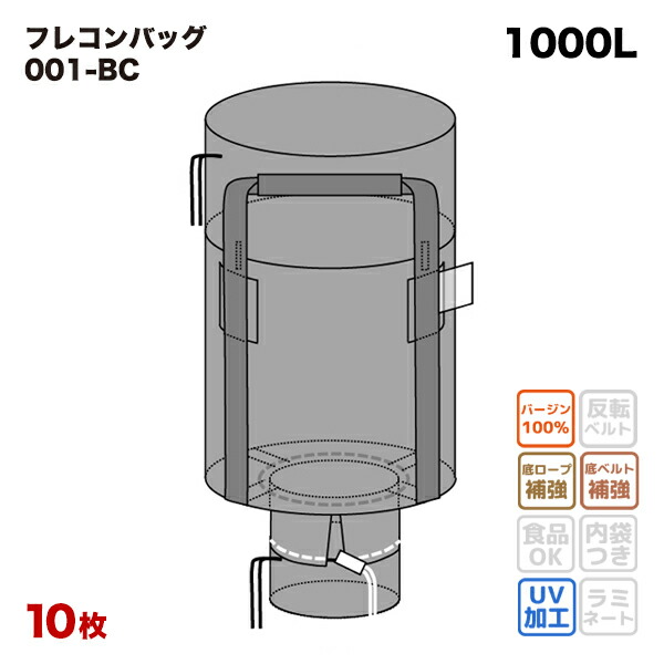 楽天市場】【レビュークーポン300円】 【食品衛生法適合】 フレコンバッグ 119S 丸型 1100φx900H 上部全開 下部半開 排出口あり ( 10枚入) バージン材 コンテナバッグ フレキシブルコンテナバッグ : バイヤーsanwaweb