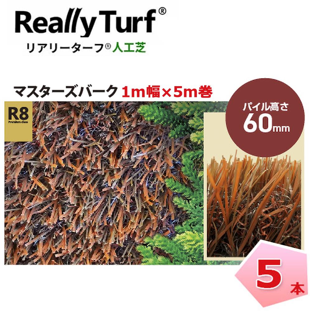 貨物輸送無料 人工芝 リアリーターフ 5本書き割り R8 マスターズバーク RET60MB-1-05BR 1m×5m 1m×5m GF 緑であること活動の領域 芝地 DIY