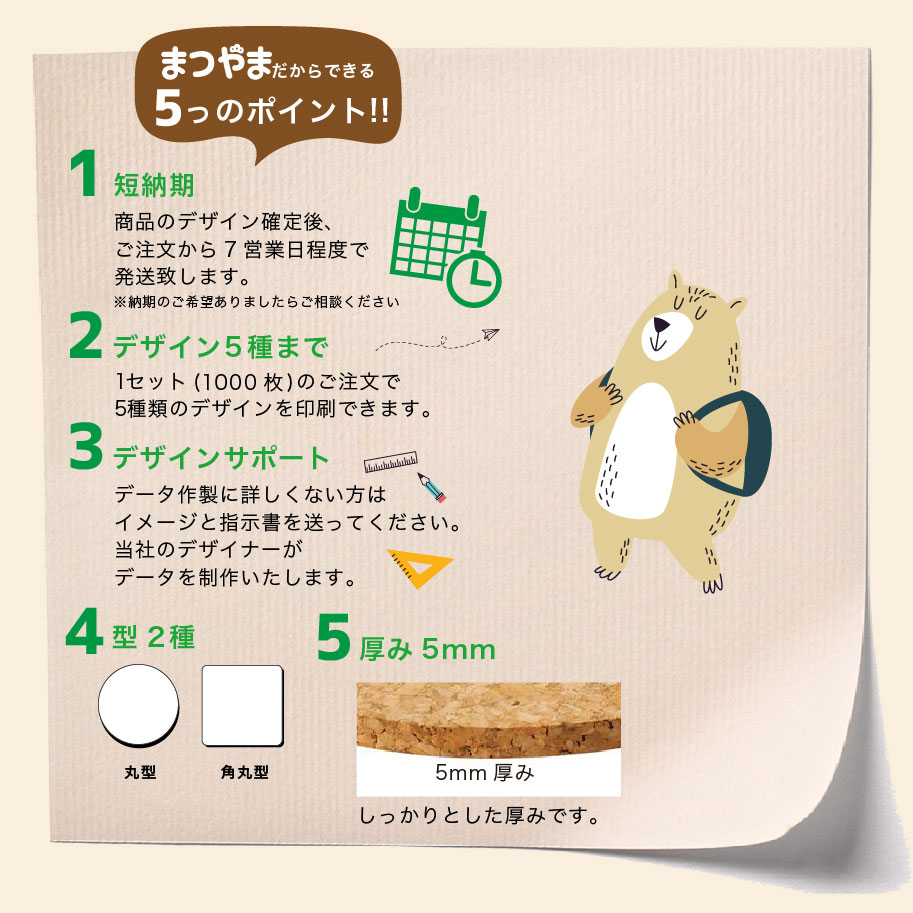 コルクコースターに写真やイラストを印刷 コルク オリジナル 印刷 コースター オリジナル グッズ 安い 激安 同人 記念品 Diy コミケ 人気 結婚 名入れ おしゃれ カフェ 販促 コルク コースター オリジナル 印刷 パック 0枚