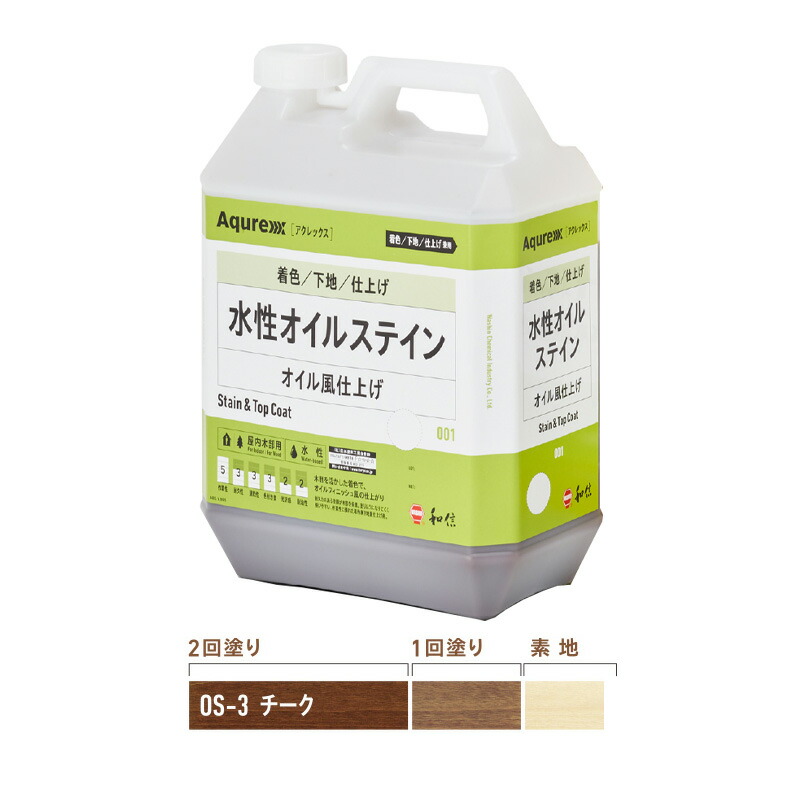 Aqurex水性オイルステイン3.5kg　OS-3チーク 和信化学工業