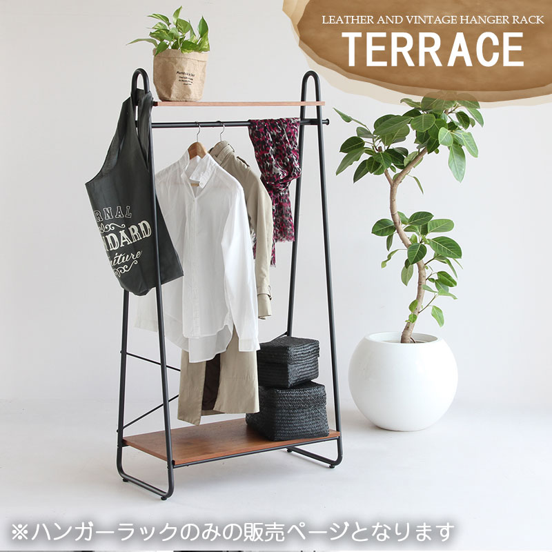 ハンガーラック 幅90cm おしゃれ ブラック 収納家具 リビング収納 ポールハンガー フック 帽子かけ 洋服掛け コートハンガー ワンピース 一人暮らし用 コート掛け ウォールナット 天然木 スリム ハンガー Terrace 幅90cm 省スペース スタイルハンガー ブラック