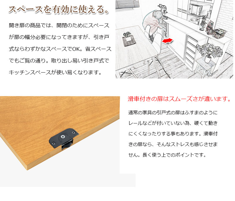 未使用 《Gateau 木目の美しい北欧風天然木アルダー材のカウンター下収納幅120cm幅引戸 ナチュラル》ダイニング リビング 収納棚 ラック  サイドボード キャビネット キッチン収納 おしゃれ 収納 すきま収納 隙間収納 すき間 引き戸 キッチンカウンター  newschoolhistories.org