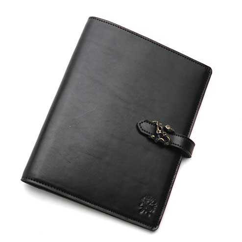 S\u0027FACTORYエスファクトリー BURNOUT なめし革 おぼえ書き押しかぶせる RHODIA No16 A5大きさ 黒いこと カウなめし革（牛皮） ロディア 押しかぶせる 入れもの なめし革 革
