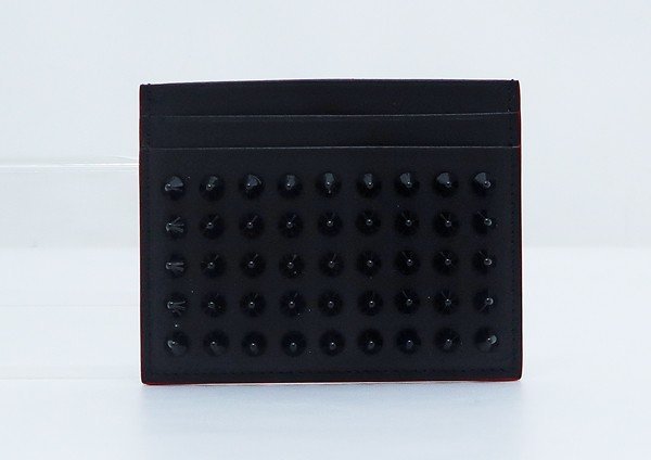 【中古】 美品 【Christian Louboutin クリスチャン・ルブタン】 KIOS スパイクスタッズ カードケース カードケース ブラック|ネットオフ ブランド専門館