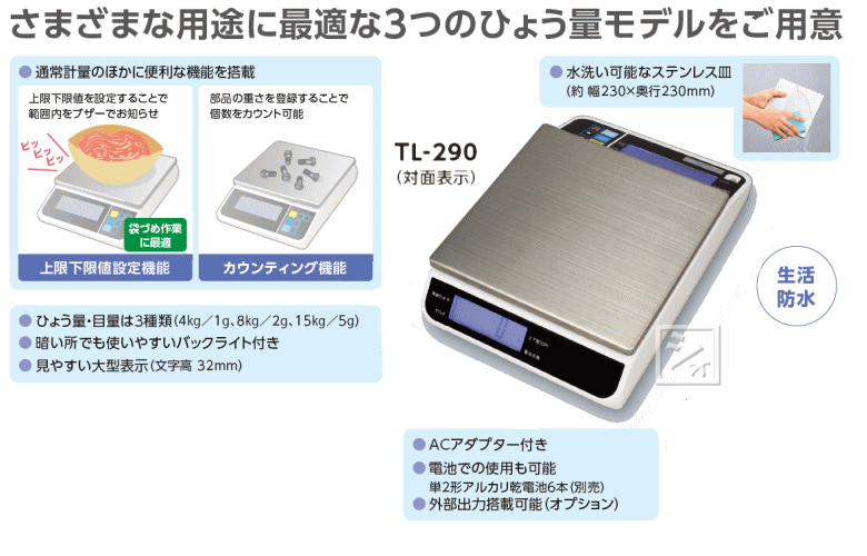 タニタ デジタルスケール TL-290(両面表示)4kg【代引き不可】 :ebm