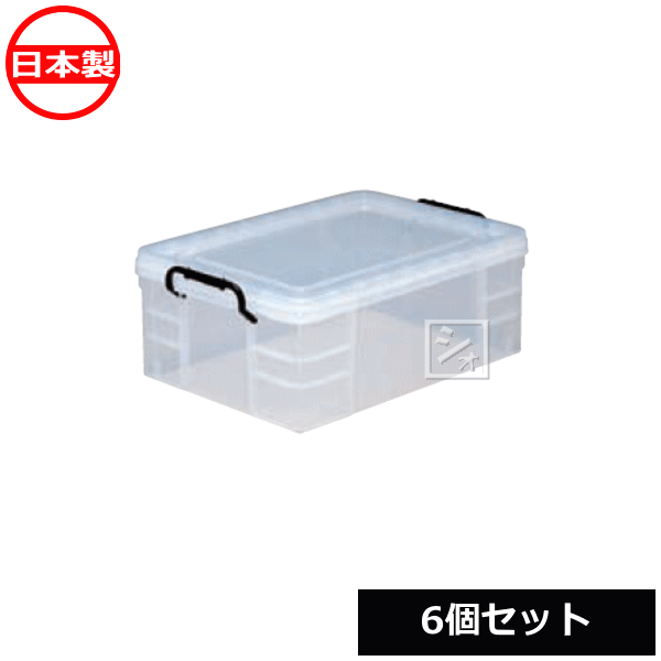 【法人配送限定】 和泉化成 収納ボックス 3644 セーフティBOX6型 クリア (6個セット) 日本製 ~R~|ねっとんや