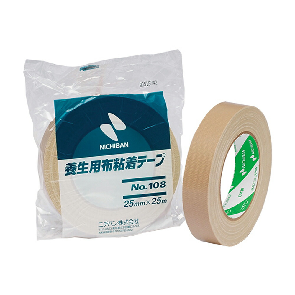 ニチバン NO.108 養生用布粘着テープ 25ﾐﾘ 60個入 1ケース ケース販売 取寄