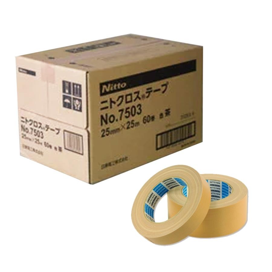 楽天市場】日東電工 外装塗装用布粘着テープニトクロステープNo.7503