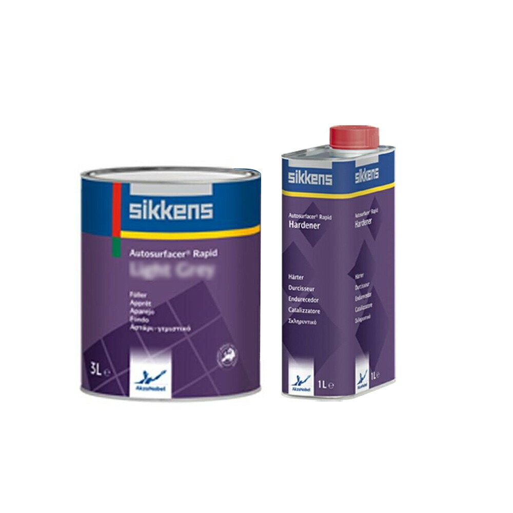 アクゾノーベル 513818 sikkens オートサフェーサーラピッド 3L + ハードナー 1L (各1本 セット) 取寄|ネットペイント 店