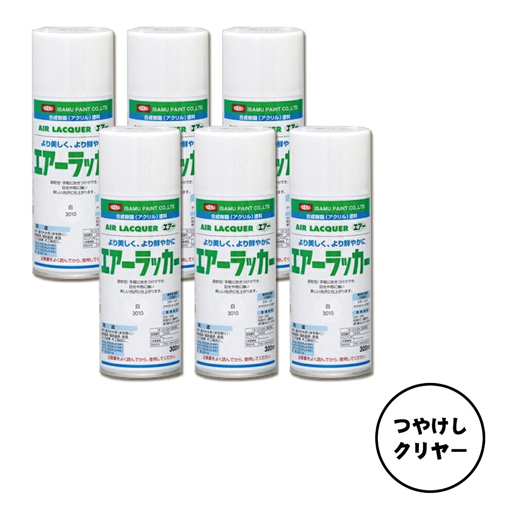 イサム塗料 622-3722-8 1液型アクリルエアラッカー 無光沢読みやすい 300ml×6本 取寄