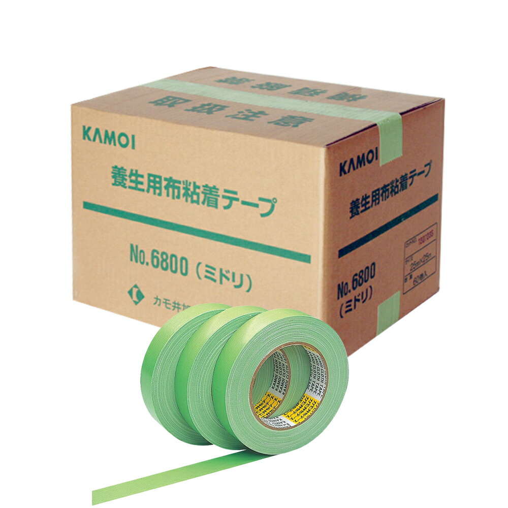 楽天市場】カモ井 No.6800 【 緑 】【 25mm × 25m 】1箱（ 60