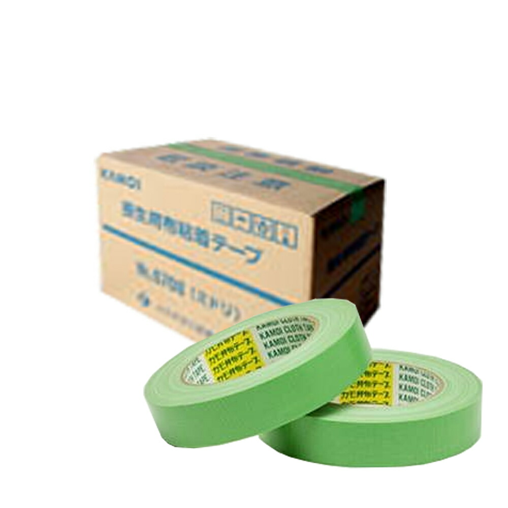 KAMOI養生用布粘着テープＮｏ．6800緑色25㎜×25m60巻入り Amazon.co.jp: 養生・マスキングテープ カモイ 布テープ #6800