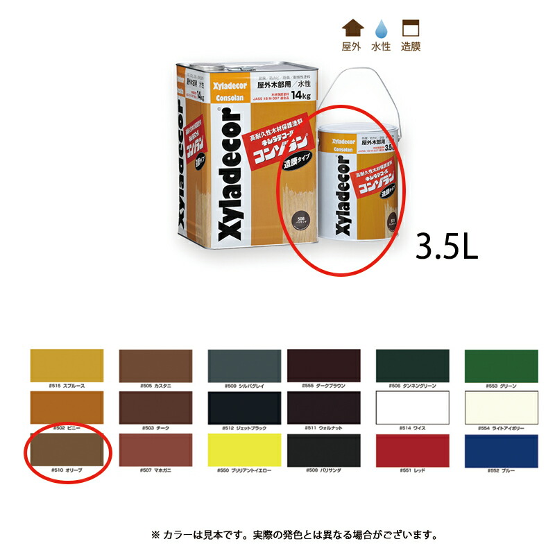 大阪ガスケミカル キシラデコールコンゾラン 510 オリーブ 3.5kg 取寄