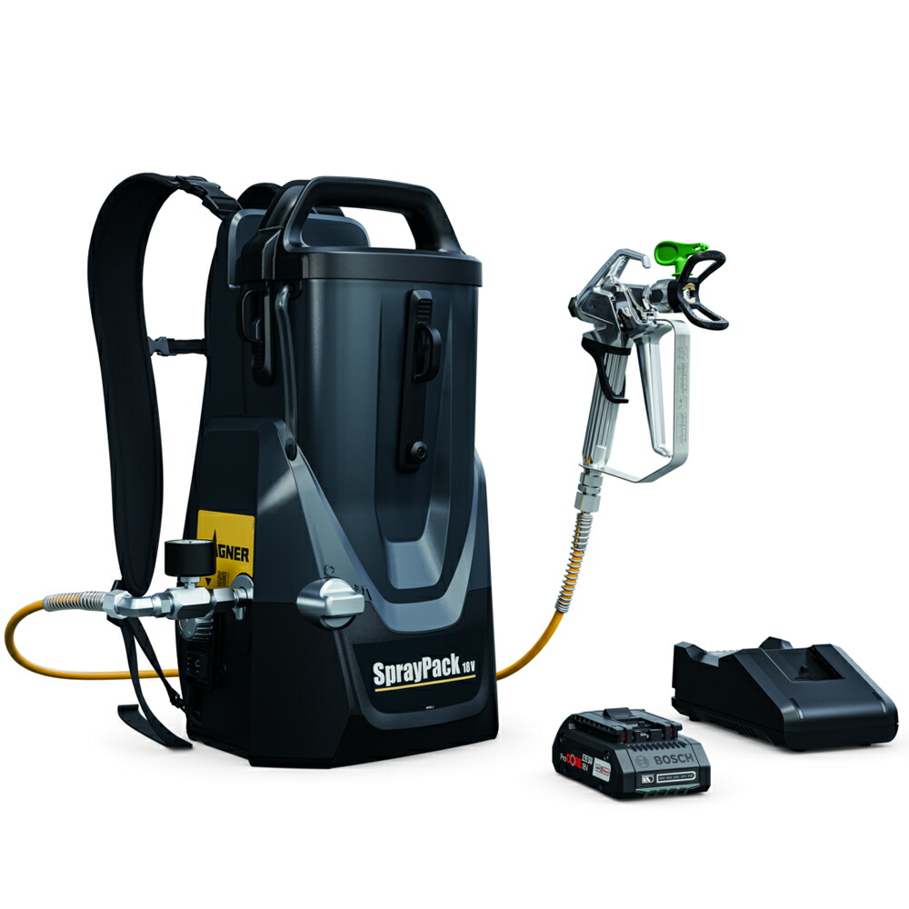 ワグナー 背負い式 エア湖受け答えペンキ塗り機 SPRAYPACK18V 1台 組みたてるペンキ塗り一統 取寄