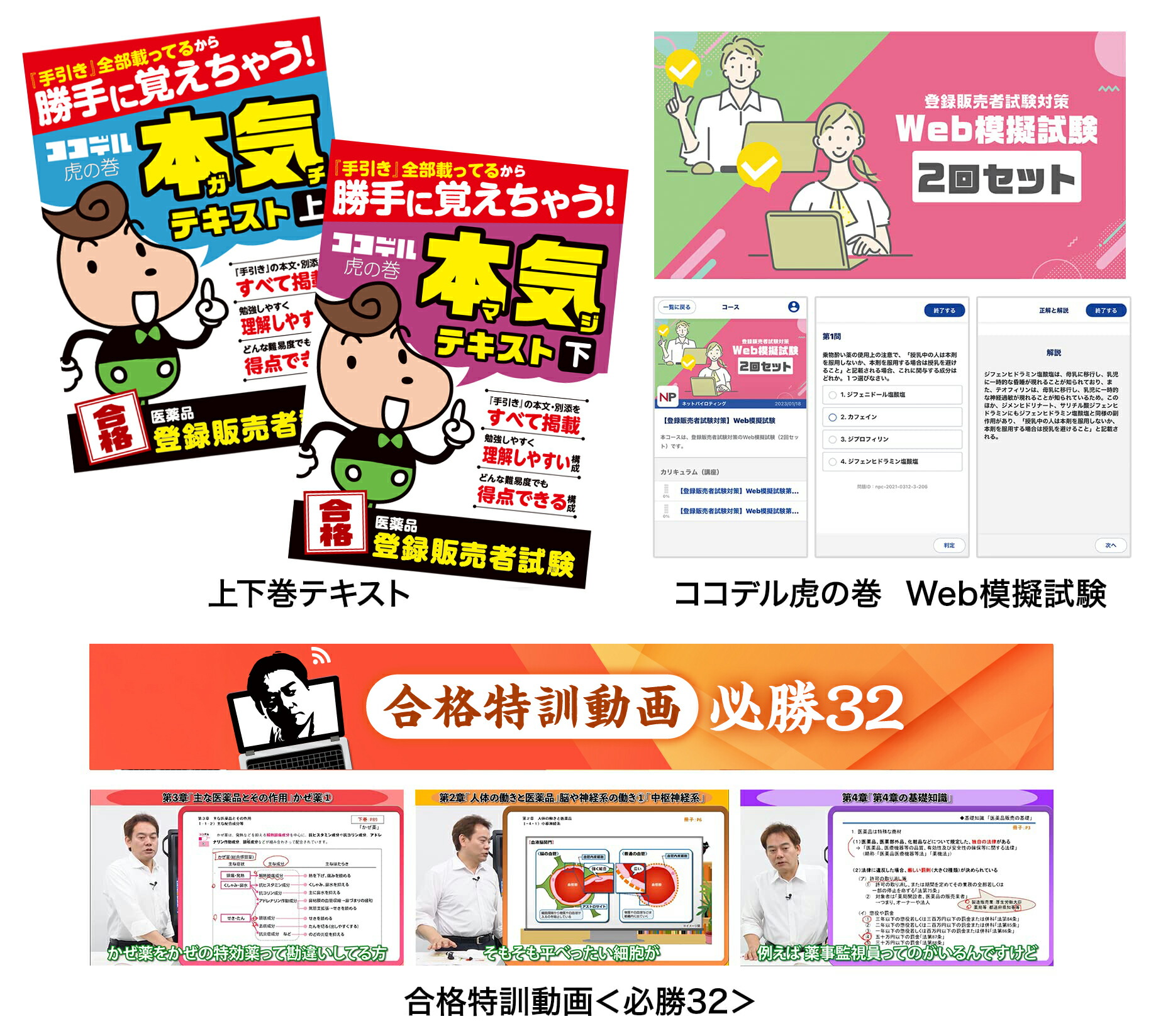 登録販売者試験合格講座 DVD14枚セット テキスト＆問題集付き(PDF) 楽天市場】2025年合格目標 登録販売者試験合格講座(上・下)DVD14